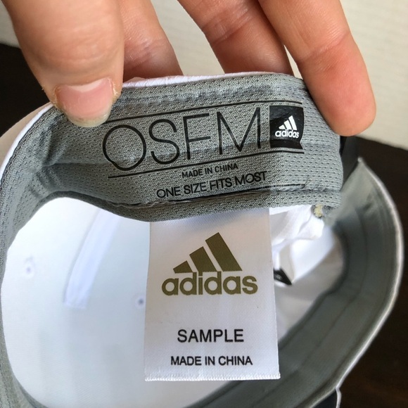 Adidas Golf White and Black Tour Hat 3 Stripe OS - Picture 11 of 11